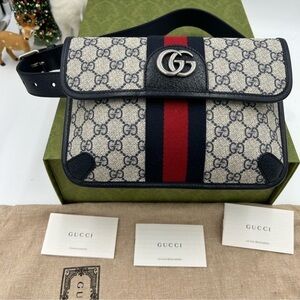 Women’s Gucci blue/red Ophelia GG belt bag size 80 cm/32 inches adjustable